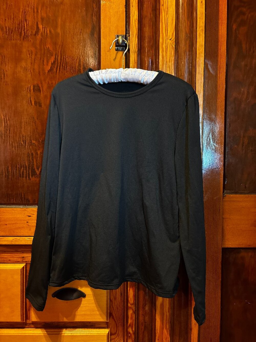 Women's Plain Black Round Neck Casual Long Sleeve T-Shirt Size XXL Brand New